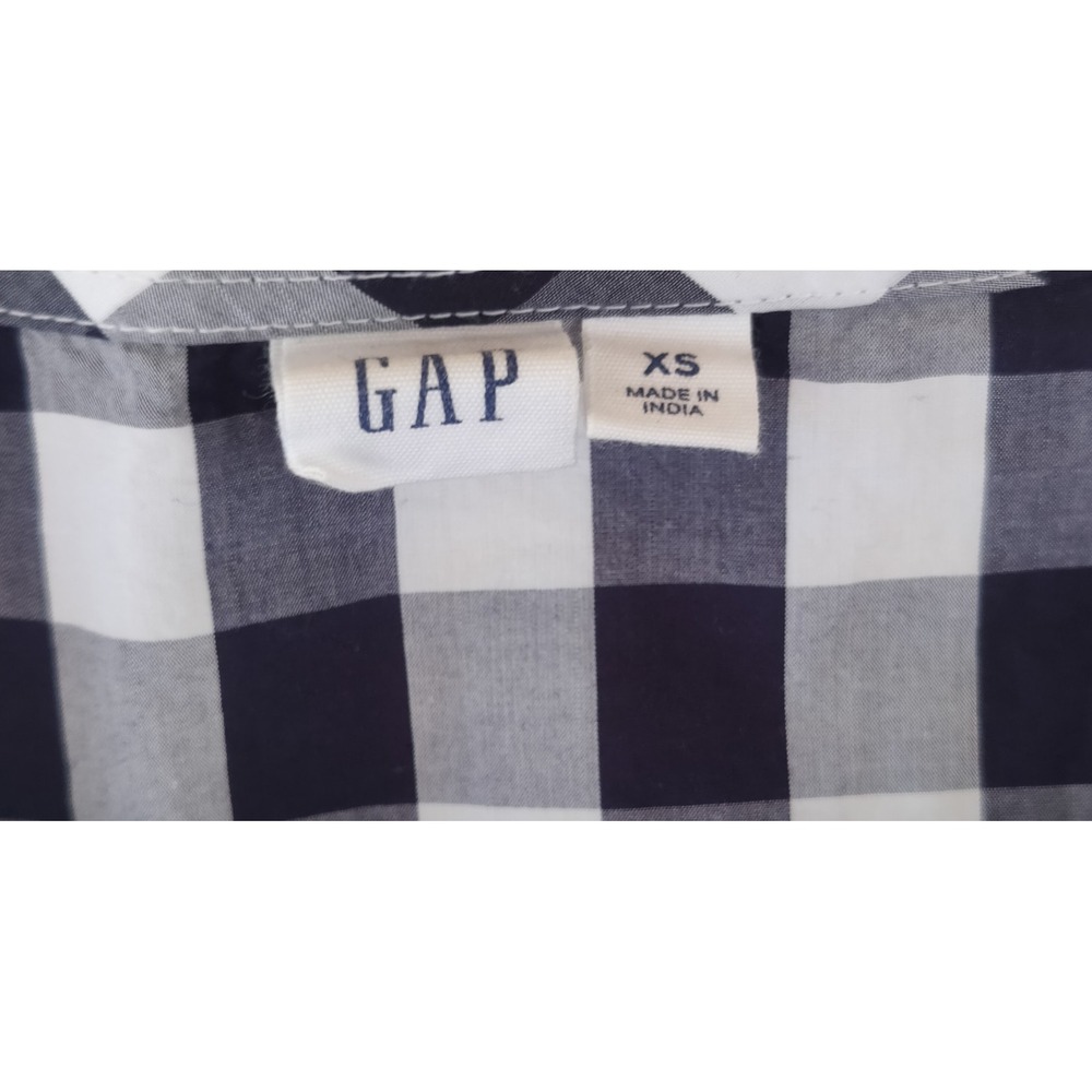 GAP French Girl Gingham Wrap Dress XS Navy White Cottagecore Picnic Chic Midi - Picture 5 of 5